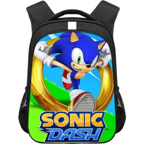 Hot Sale Cartoon SONIC RACING Kids Backpack Kindergarten School Bag Children Printing Backpack Girls Boys Mochila