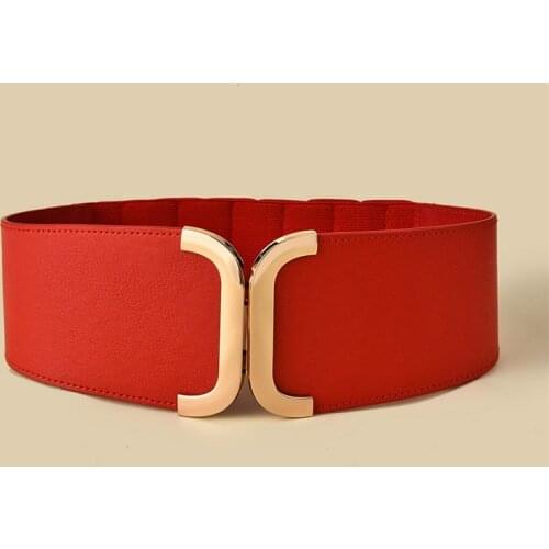 Wide Womens Buckle Womens Waistbands Elastic Wide Belt Gold Buckle Cummerbund Female Strap Dress Decoration Gifts