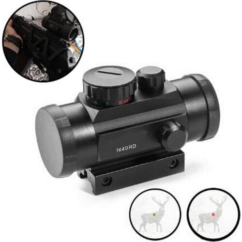 Tactical Sight 1x40 Red Green Crosshair Aiming Dot Sight Scope for 11mm and 20mm Rail Mount Holographic Hunting Reflex Sights