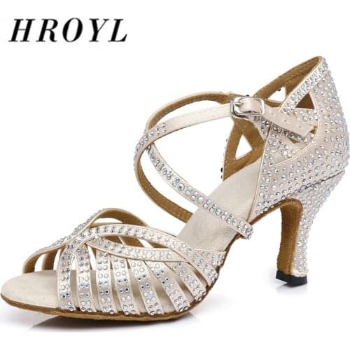 Ballroom Dance Shoes With Rhinestone For Women Girls Ladies Tango/Ballroom/Latin High Heels Indoor Dancing Shoes Dropshipping