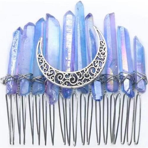 Natural semi precious stones aura crystal point hairpin for gifts