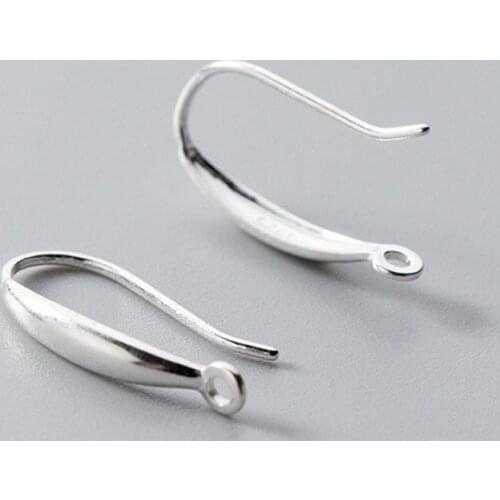 2pcs/lot 100% 925 Sterling Silver Earring Hooks Handmade Charms Earring Wires Fit DIY Jewelry Findings Ornament Accessories