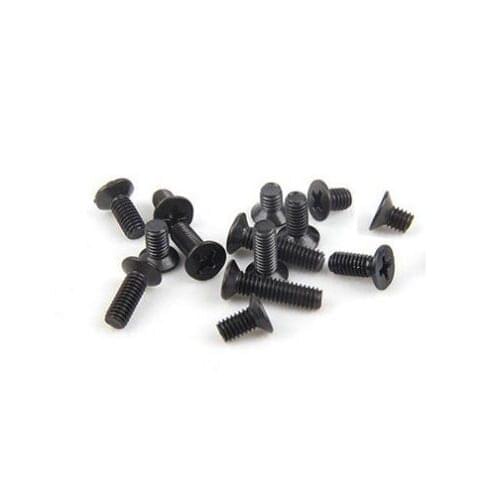100 PCS M1.2/M1.4/M1.7 Phillips Flat Head Screw Alloy Steel Cross Bolt Black M1.4 x 4.5mm
