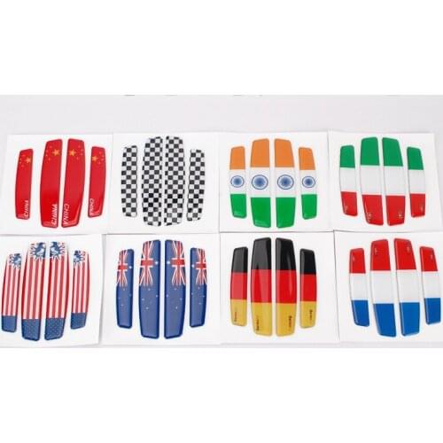 4X Australia Germany UK USA France India Italy Flag Door Side Edge Protection Anti-Scratch Protector Glue Sticker For Auto Car