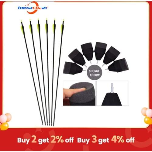 6pcs Archery Soft Fiberglass Arrow with Foam Arrowhead Soft Sponge Archery Arrow Heads Arrow Head Foam Shooting