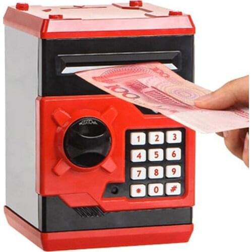 Automatic Money Boxes Rectangle Saving Safe Deposit Automatic Roll Coin Cash Kids Piggy Bank for Children ATM Change Can Gift