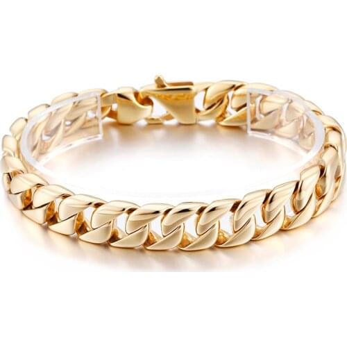 Fate Love jewelry Stainless Steel Hip-Hop Smooth Cuban curb LInk Chain Bracelet women Mens Gifts 9 inch