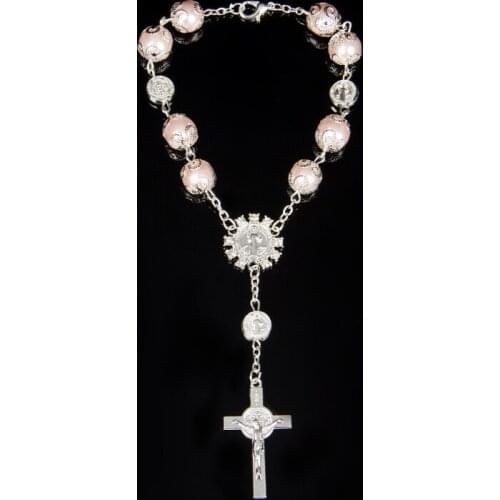 Bracelet Imitation Pearl Beads Catholic Rosary Catholic Holy Communion Cup Gift Cross Crucifix Pendants Bracelet Alloy Jewelry