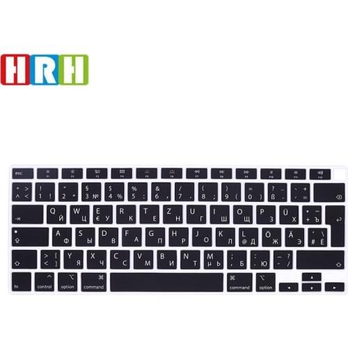 HRH Silicone Russian/German Keyboard Skin Cover EU Version Protector For MacBook Newest Air 13 touch bar ID A2179 M1 A2337