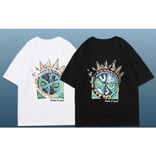 Fashion Men Summer T-shirts Hip Hop Cool Print Short Tees Loose Type Street t-shirt for men O-Neck Anyvearon Men Clothing Top