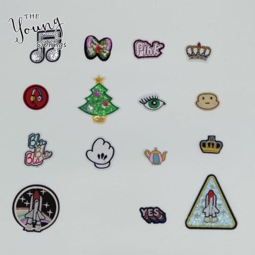 Hot sale Cartoon Hot melt adhesive Applique Embroidery Iron on patch Badges DIY Sequins Sewing Clothing Accessories -C6282