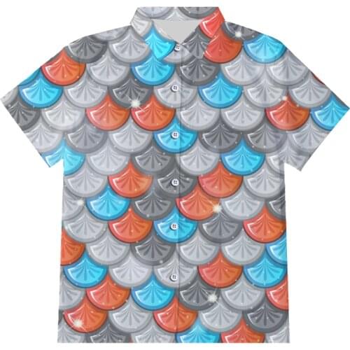 IFPD EU/US Size Men/womens Casual Button Shirt Funny Print Fish Scale 3D Shirts Homme Hiphop Streetwear Mermaid Plus Size 6XL