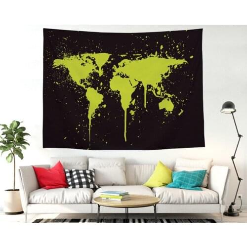 World Map Tapestry Indian Mandala Wall Hangings Tablecloths Sofa Covers Hippie Boho Beach Towel Wall Art for Bedroom Home
