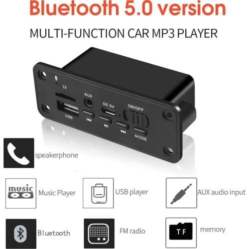 KEBIDU DC 5V Bluetooth Car MP3 WMA Decoder Board Audio Module 2 x 3W Amplifier USB TF Radio FM Receiver Bluetooth MP3 Player