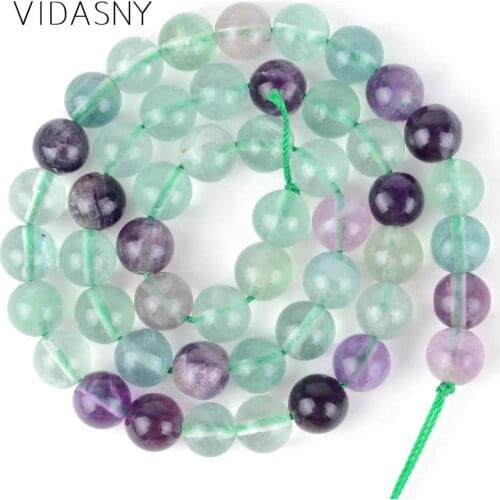 Natural Green Colorful Fluorite Stone Beads For Jewelry Making 4/6/8/10/12mm Round Spacer Beads Diy Bracelet Necklace 15inch