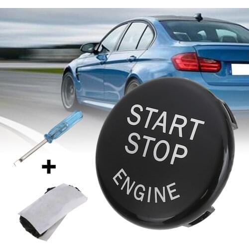 1pc Black ABS Start Stop Engine Button Switch Cover Support For BMW E90 E60 E84 E83 E70 E71 DIY Parts Accessories