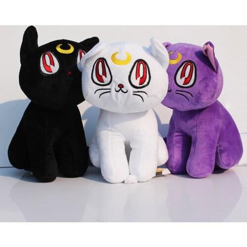 Sailor Moon Luna cat Plush Animal Plush Doll Figure Toy 12" 30CM Japanese Anime Cartoon 3colors choose Free Shipping