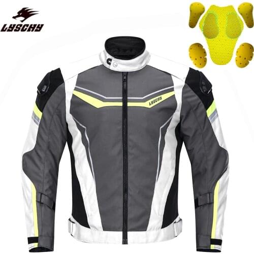 LYSCHY 4 Seasons Motorcycle Jacket Pants Suit Waterproof Jacket Riding Anti-fall Motorbike Jacket Men Motorcycle Warm Jersey 5XL