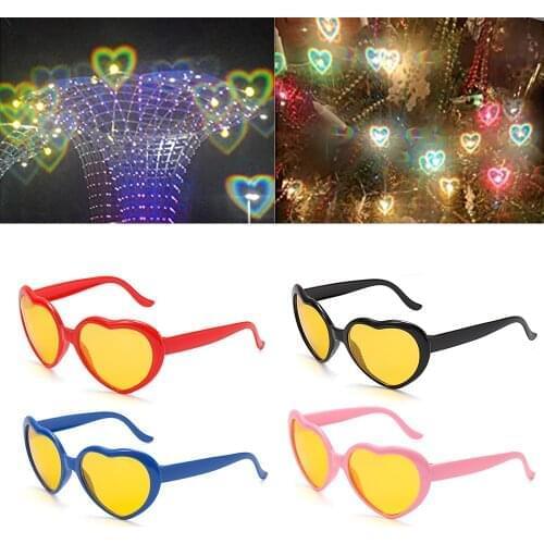 Love Heart Shaped Special Effect Glasses Watch The Lights Change toHeart Diffraction At Night Fashion Eyeglasses for Women