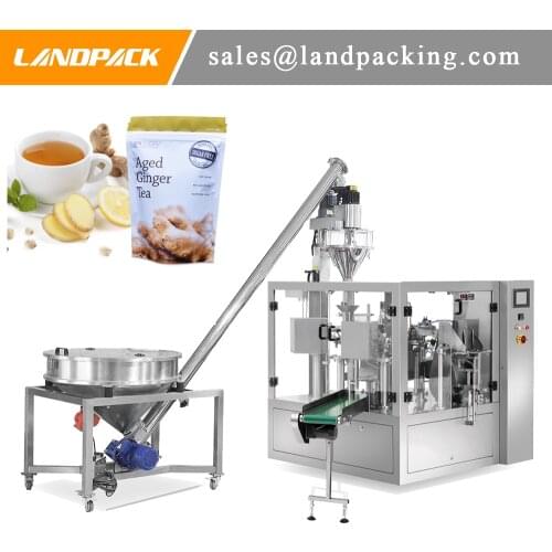 Aged Ginger Tea Premade Pouch Fill And Seal Machine Tea Powder Zipper Packing Machine Precision Weighing