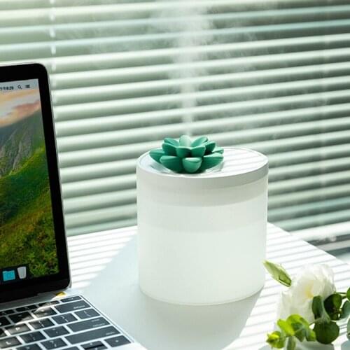 Mini Lotus Style 800ML Capacity Ultrasonic Air Humidifier Desktop Night Light Water Diffuser Household Landscape Mist Maker