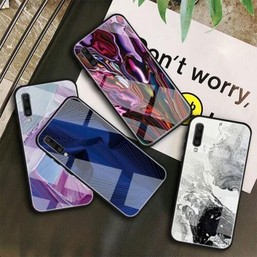 Fashion Abstract Tempered Glass Case For Samsung Galaxy A10S A10E A20S A20E A30S A40 A50S A60 A70 A80 A90 A6 A7 A8 Shell