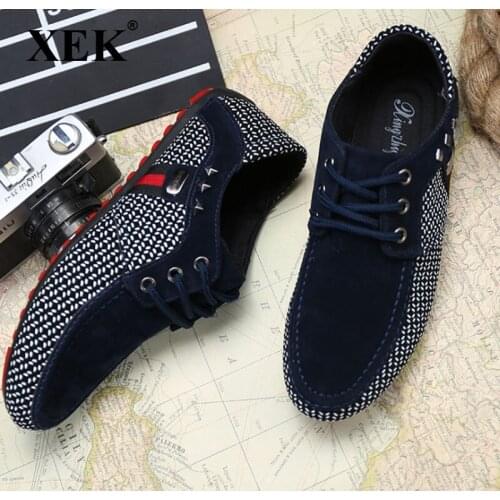XEK Spring/Autumn Men Shoes Breathable Mens Shoes Casual Fashio Low Lace-up Canvas Shoes Flats ZLL202