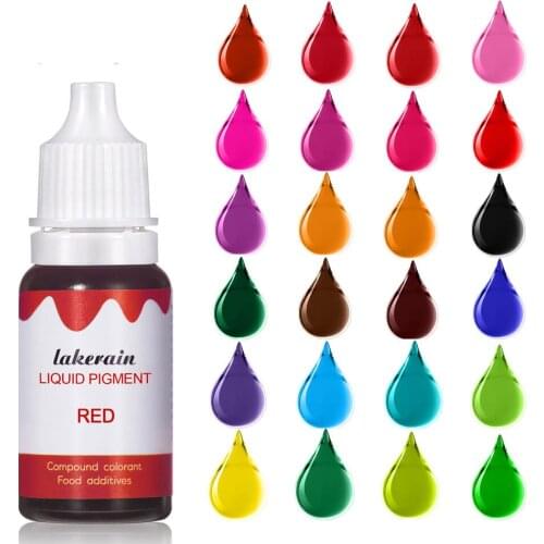 New 10ml Liquid Pigment for Lip Gloss Epoxy Resin Coloring Dye DIY Ink Lip Stick Soap Candle Liquid Diffusion Colorant Cake Make