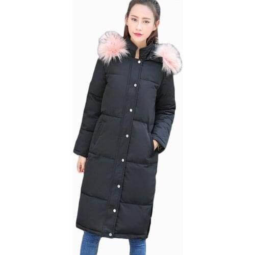 2017 NEW HOT WOMEN WINTER JACKER MID-LENGTH LARGE FUR COLLAR THICKEN WARM FEMALE PARKAS PADDEDE COTTON COAT HIGH QUALITY ZL658