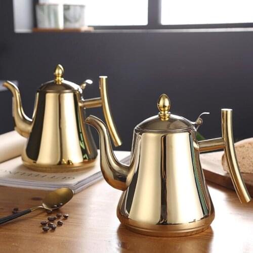 New style stainless steel Tea pot and Coffee Drip Kettle pot teapot with strainer stainless steel Kettle hot water for Barista