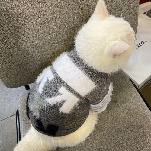 Dog Cat Clothes Winter Clothes, Kitten Sweater Male Cat Handsome and Cute