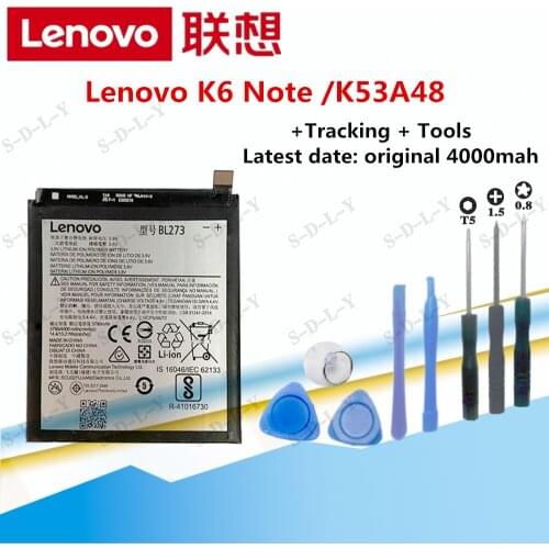 Original BL273 4000mAh For Lenovo K6 Note K53a48 Phone In Stock Battery +Tracking + Tools