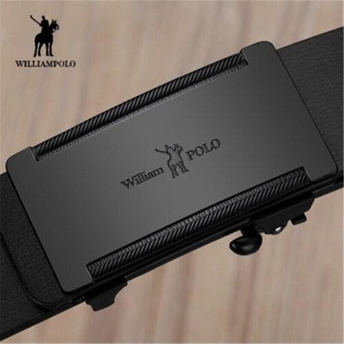 WilliamPolo mens belt Luxury Brand Designer metal automatic buckle fashion genuine leather mens leather belt Waist Belt pasek