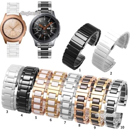 20mm 22mm Ceramic Watch Band Strap for Samsung Galaxy Watch3 41mm 45mm Active 2 Wrist band for Watch 42mm 46mm Active3 41mm S3