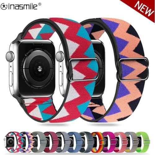 Adjustable Solo Loop Nylon Strap For Apple Watch 5 4 3 2 band 40mm 44mm Wristband bracelet For iWatch Series SE 6 5 4 38mm 42mm