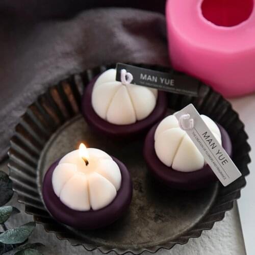 3D Mangosteen Shape Candle Silicone Mold for DIY Handmade Ornaments Plaster Soap Candle Jewelry Chocolate Key Chain Mould