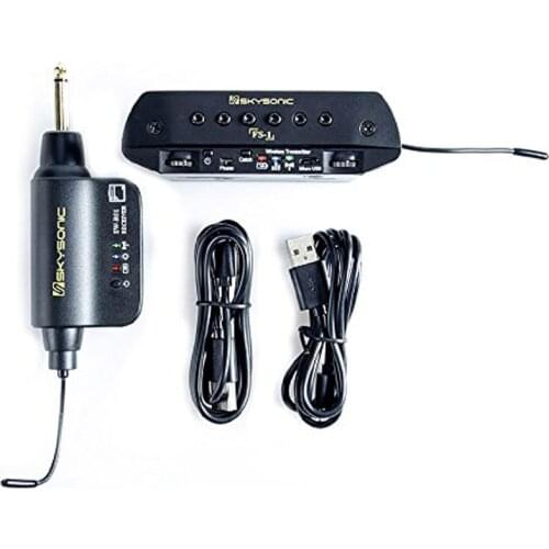 SKYSONIC FS-1 UHF Guitar Wireless Soundhole Pickup with Transmitter Receiver + Mic Dual Pickup System Max.30M Built-in Battery