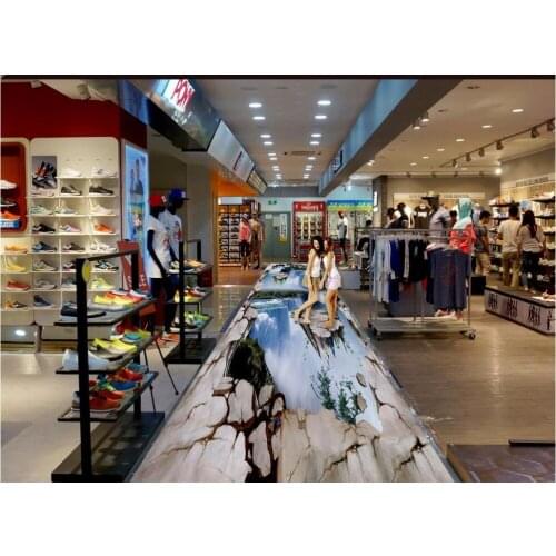 Modern Sticker 3D Floor Three-dimensional suspension mountain waterfall painting floor stickers Self-adhesive PVC Wallpaper