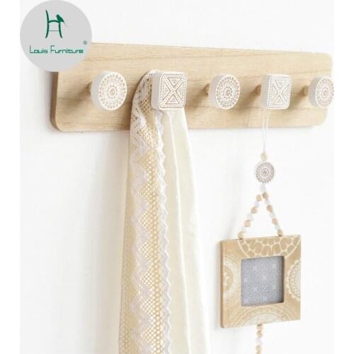 Louis Fashion Coat Racks Nordic Wind European Style Wooden Hat Decorative Creative Home Entrance Living Room Wall Hanger Hook