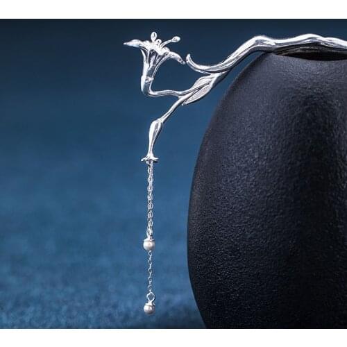 Summer special ladies long hairpin, ancient style Hanfu headdress, simple hairpin, exquisite and elegant charm, silver jewelry