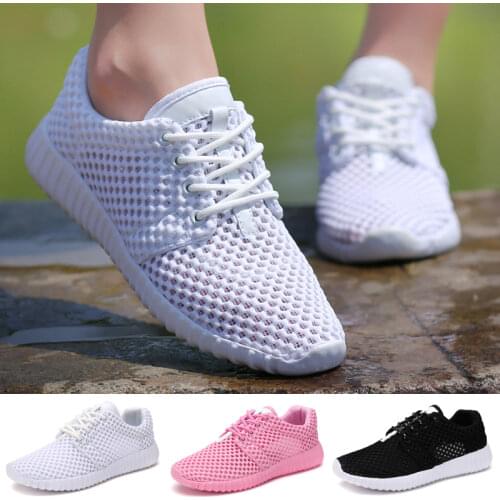Women Mesh Breathable Shoes Slip on Flat Shoes Woman Tenis Ladies Casual Shoes Walking Footwear Sneakers Lace-up Shoes