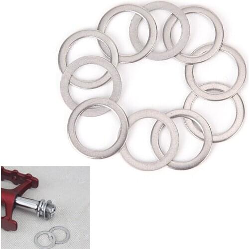 10Pcs/pack Bicycle Pedal Spacer Crank Cycling Bike Stainless Steel Ring Washers