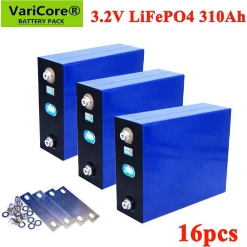 16PCS VariCore 3.2V 310Ah lifepo4 battery DIY 4S 12V Rechargeable battery pack for Electric car RV Solar Energy storage system