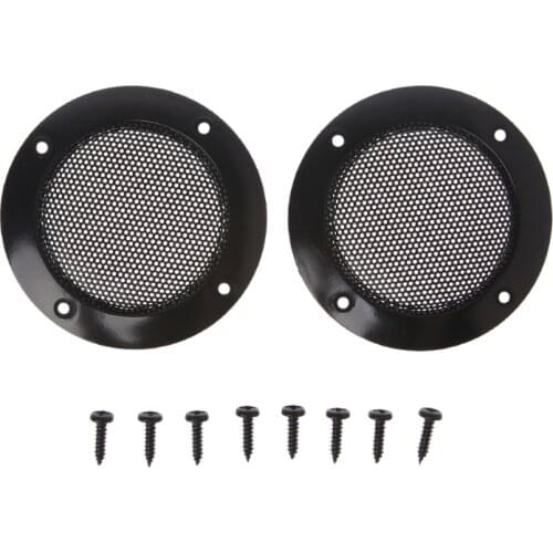 New 2PCS 2 Inch Black Car Speaker Grill Mesh Enclosure Net Protective Cover Speaker