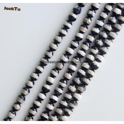 2017 facted black-white beads 6mm beads semiprecious