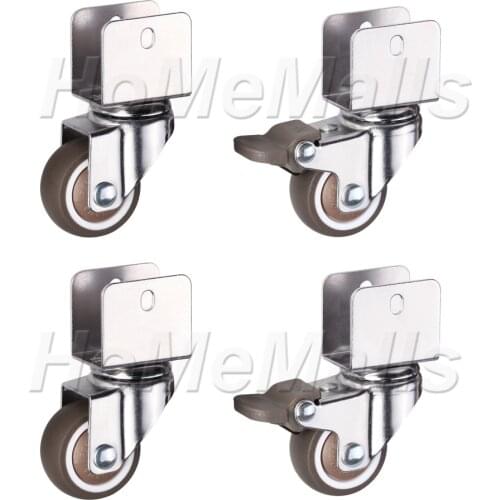 4pcs 360 Degree Swivel Casters TPE Material Universal Wheels With Brake Silent Durable Furniture Casters For Baby Bed or Trolley