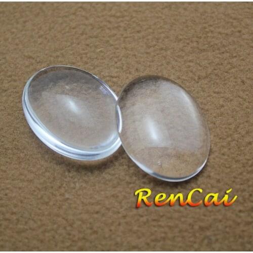 500pcs/lot 18x25/20x30/22x30/30x40mm Oval Glass Cabochons Flat Back Clear Crystal For DIY Charm Pendant Necklace Jewelry Making