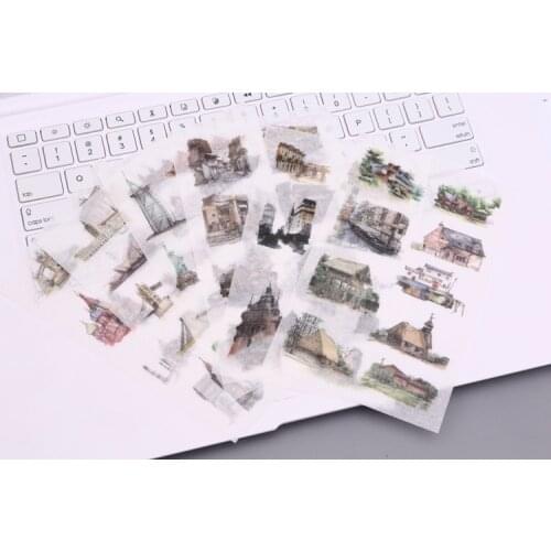 6pcs Places of interest paper sticker Organizer Calendar Diary Book Planner Scrapbook Decoration Diary Sticker papeleria