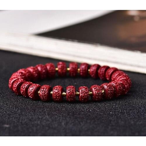Natural Purple Cinnabar Lucky Bracelets Raw OreHigh Content Freckle beads Cinnabar Charm Women Bracelet Bangle Jewel Dropship