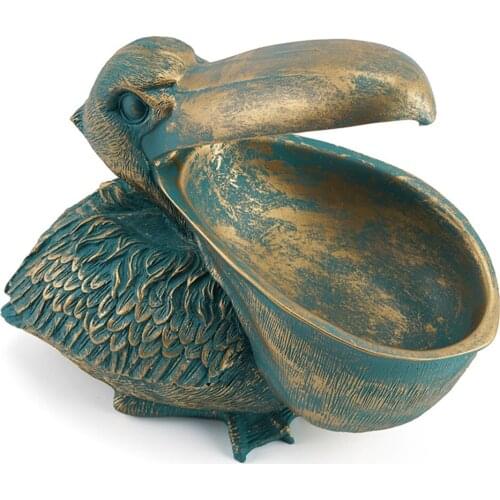 Bronze Toucan Figurine Mold Desktop Ornaments Resin Crafts Jewelry Earring Storage Tray Living Room Decor Home Accessories